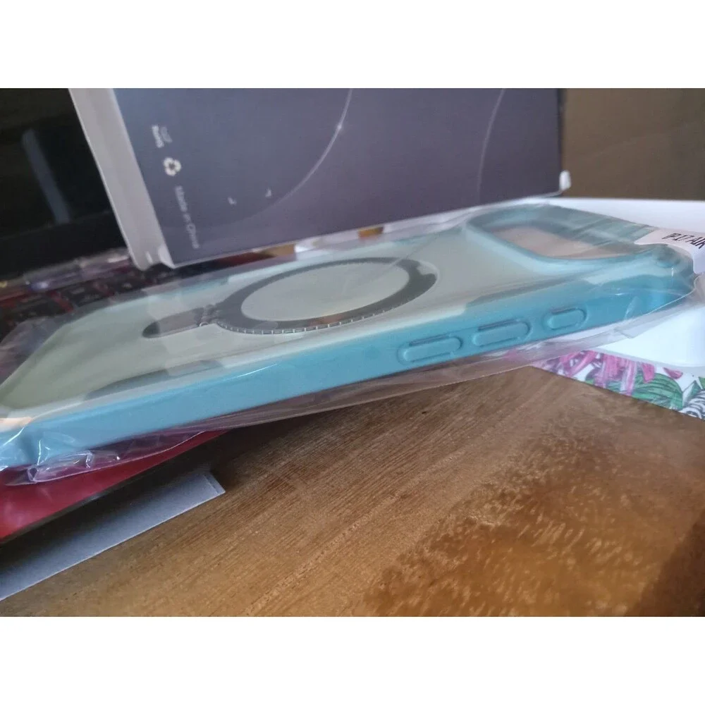 Magnetic Ring Stand Blue Back Case for Apple iPhone 17 Air 6.5